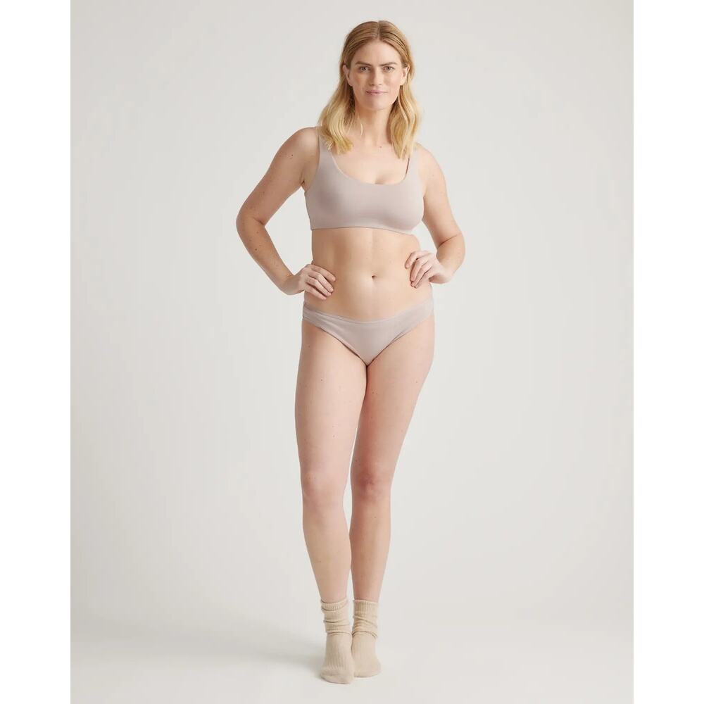 Quince Organic Cotton Bikini Underwear 6-Pack XS Nude/Beige NEW Soft Stretch